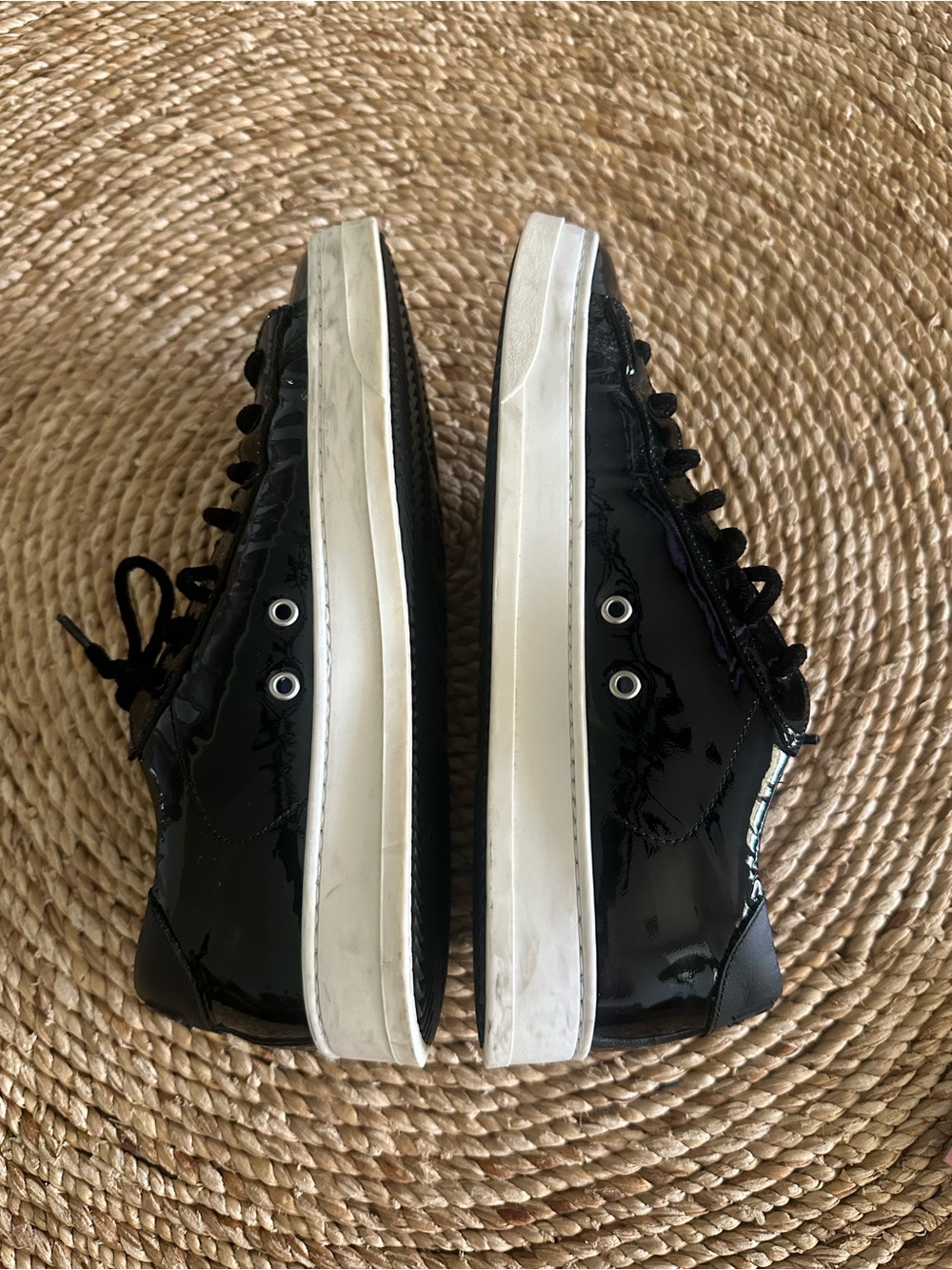 P448 women's jack patent leather sneaker in mada/black Size 39 - Picture 4 of 7